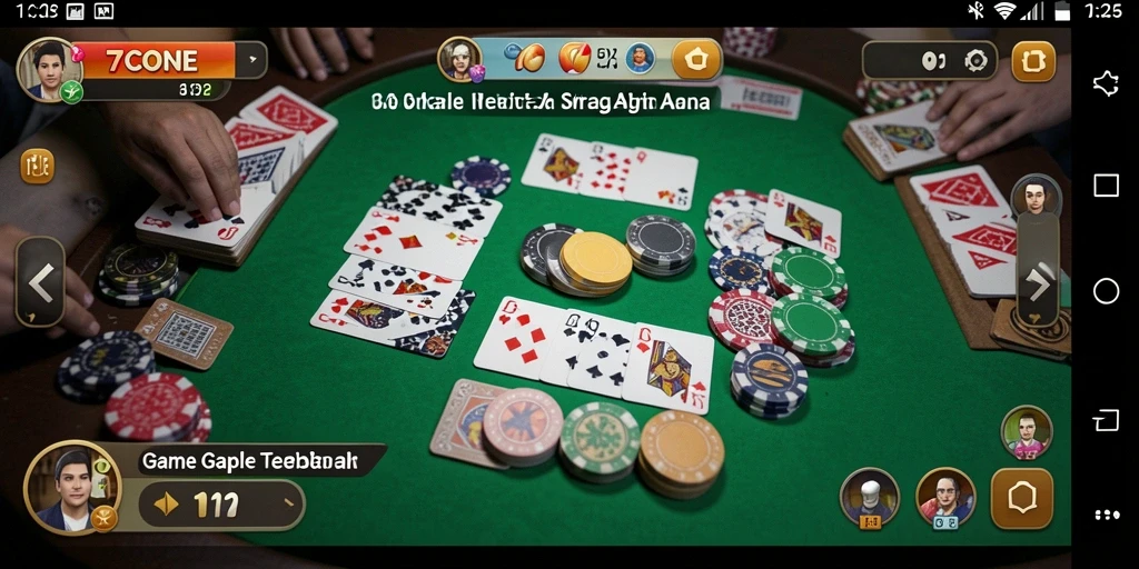 Tampilan gameplay Gaple yang menarik dan seru di 7CONE.