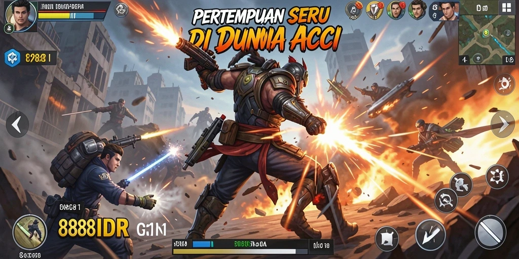 Tampilan game action seru dalam 888IDR dengan grafis yang menawan.