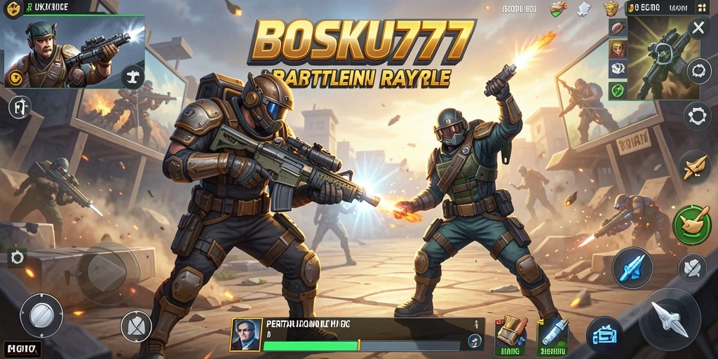 Tangkapan layar menampilkan aksi seru di BOSKU777 Battle Royale.