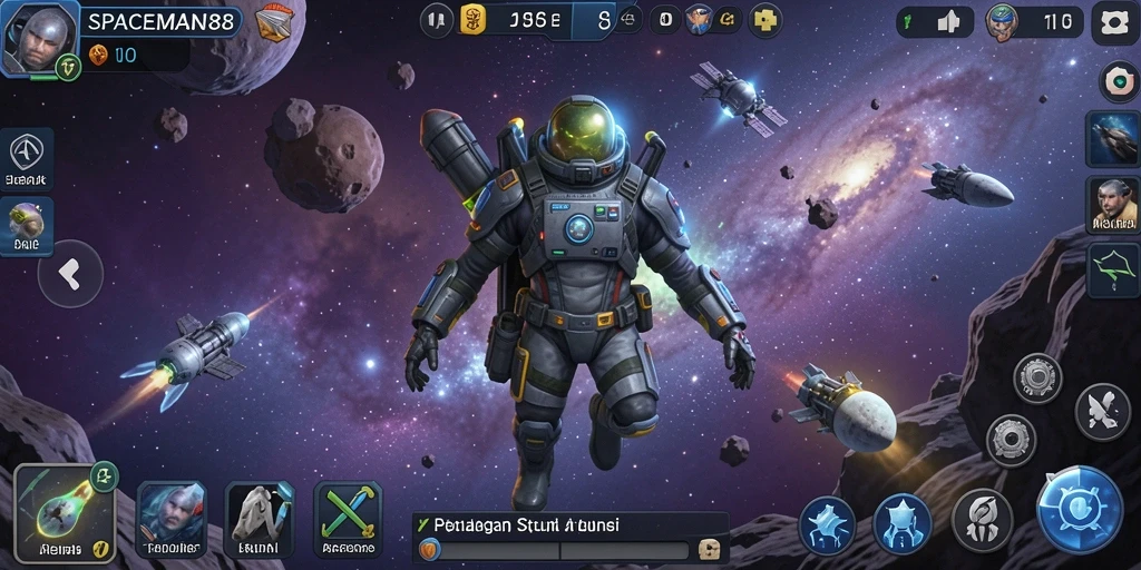 Tampilan menarik dari gameplay <strong>SPACEMAN88</strong> dengan petualangan luar angkasa.